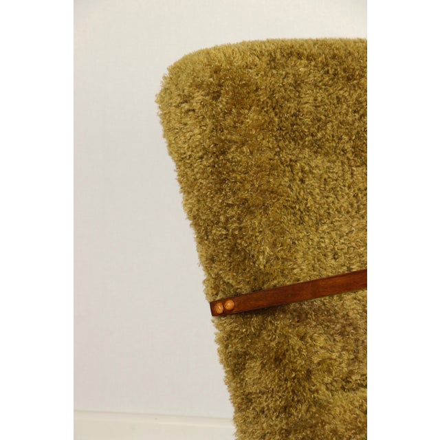 Vintage Olive Long Hair Loft Lounge Chair, 1970s For Sale - Image 10 of 12