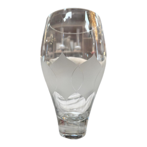 Vintage Etched Crystal Glass Vase