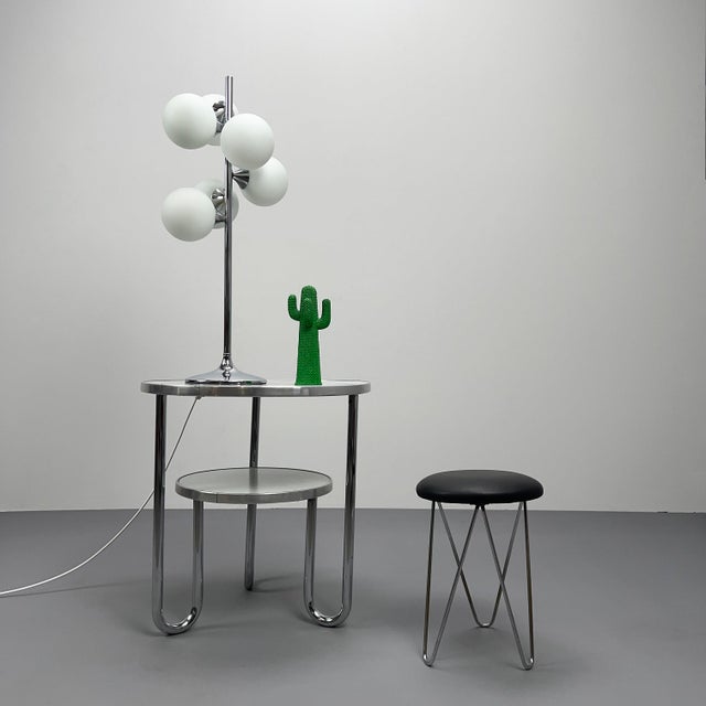 Space Age Table Lamp with Tulip Base and White Opal Glass Globes, Germany, 1970s, in Very Good conditions. Designed 1970...