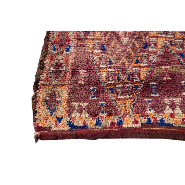 Mid-20th Vintage Purple Geometric Moroccan Rug For Sale - Image 11 of 13