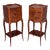 Pair of French Walnut Narrow Bedside Tables With Three Drawers For Sale