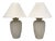 Cream Plaster Banana Leaf Lamps - a Pair For Sale