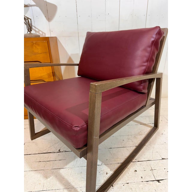 Lounge Chair in Dark Red Leather by Andy Thornton, England, 1980s For Sale - Image 12 of 13