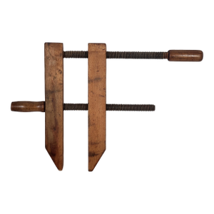 Antique Original Large (18") Hand Made Solid Wood Screw Vise With Makers Mark