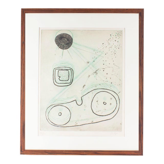 Arthur Luiz Piza 1953 Abstract Etching With Aquatint For Sale