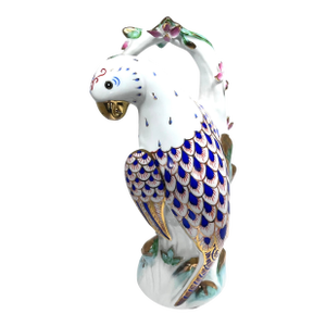 1940s Vintage KPM Hand-Painted Porcelain Parrot Figurine