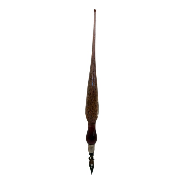 1960s Bortoletti Hand-Blown Glass Handle With Nickel-Silver Metal Nibs Murano Pen For Sale