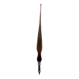 1960s Bortoletti Hand-Blown Glass Handle With Nickel-Silver Metal Nibs Murano Pen