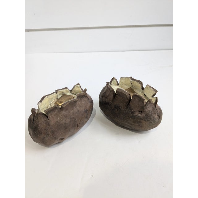Pair of Artist Signed Ceramic Baked Potatoes, Mid 20th Century For Sale - Image 10 of 11