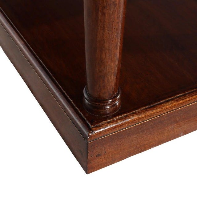 Vintage Classical Oak Long Table With Roman Column-Form Legs & Shelf C1940 For Sale - Image 17 of 18