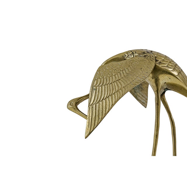 Mid-Century Modern Leonard Brass Crane Figurines (12") For Sale - Image 12 of 14