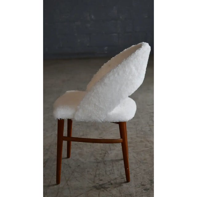 Frode Holm Frode Holm Vanity or Dressing Chair in Teak and Sheepskin, Denmark, 1950s For Sale - Image 4 of 6