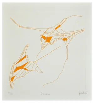 Achille Perilli, Phrases, Sombre, Etching, 1999
