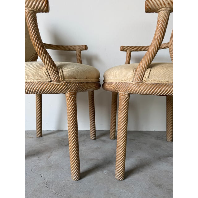 Italian F.lli Boffi Hollywood Regency Style Faux Rope Twist Dining Chairs – Set of 6 For Sale - Image 16 of 18