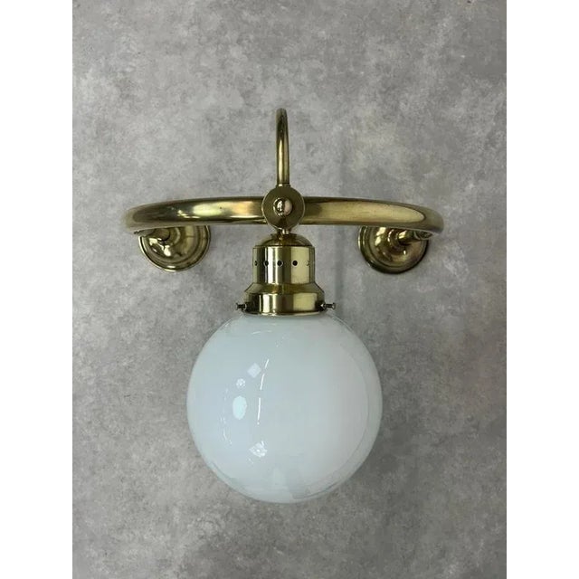 Large Art Deco Brass Wall Lamp, 1930s For Sale - Image 3 of 10