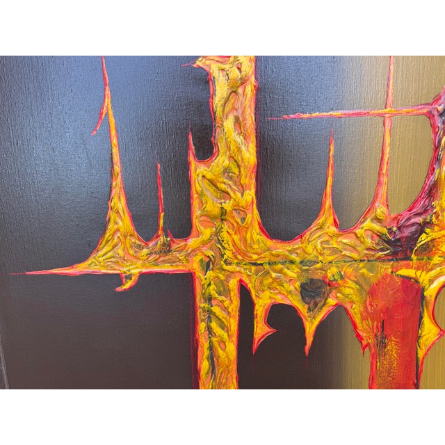 Gothic 1960s Carlo of Hollywood Gothic Oil on Canvas Painting by 'Slater'- Framed For Sale - Image 3 of 12