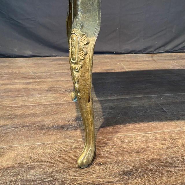 1940s French Midcentury Louis XV Marble Top Coffee Table For Sale - Image 5 of 8