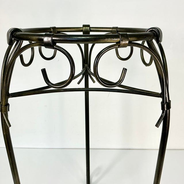 Late 20th Century Late 20th C Vintage Brutalist Metal Plant Stand For Sale - Image 5 of 11