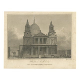 Reeve, St Pauls Cathedral, the West Front, London, 1804, Engraving For Sale
