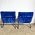 Blue Mid Century Modern Chrome Scissor X Lounge Chairs With Blue Fabric - A Pair For Sale - Image 8 of 12