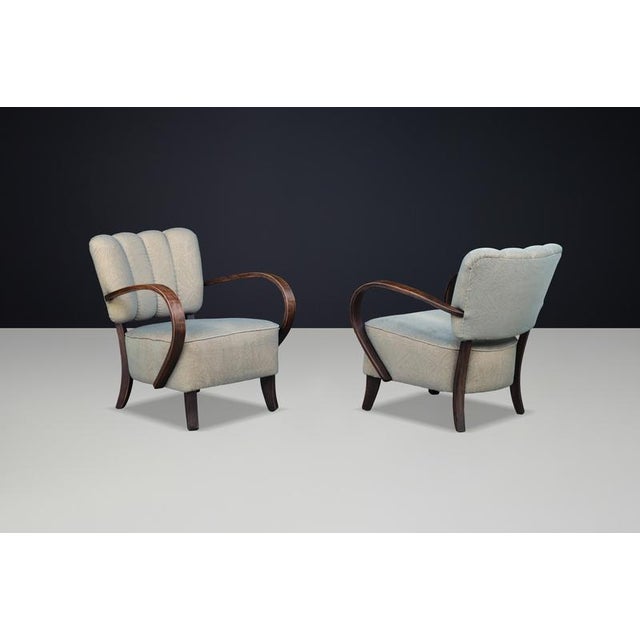 1940s Art Deco Armchairs, Bentwood Lounge Chairs from Jindřich Halabala, Czech, 1940s, Set of 2 For Sale - Image 5 of 10