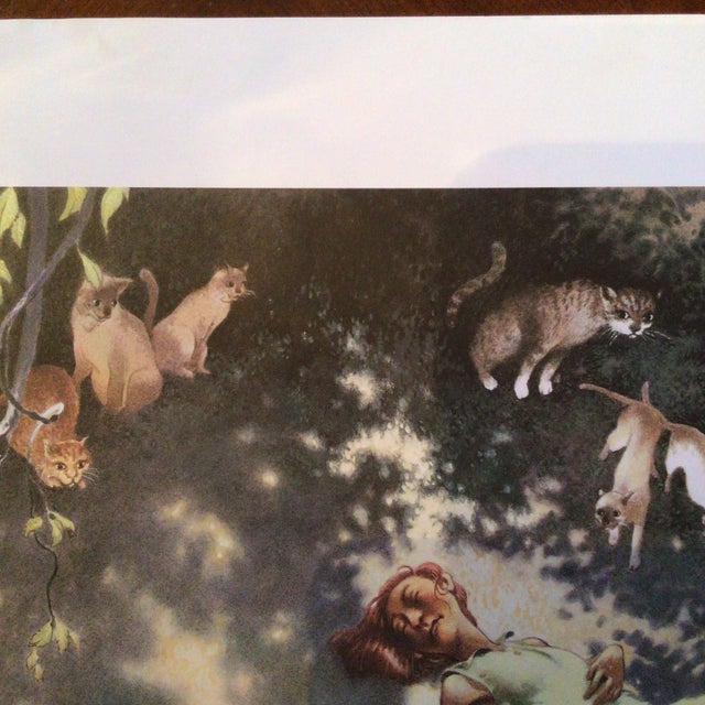 “A Circle of Cats" lithograph by artist Charles Vess is signed and numbered 84/300. Published by Green Man Press.