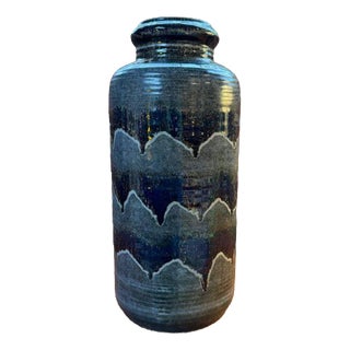 West German Tall Ceramic Vase, 1970s For Sale