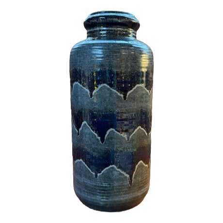 West German Tall Ceramic Vase, 1970s For Sale