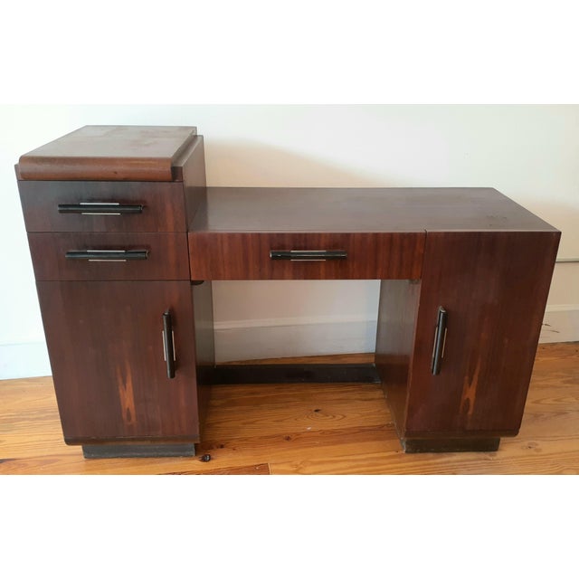 1940s Donald Deskey Machine Age Dressing Table or Desk For Sale - Image 4 of 11