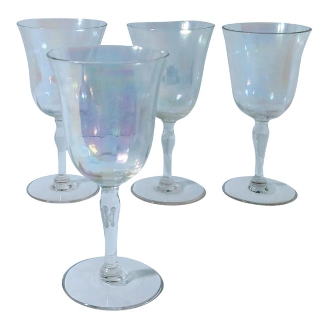 Vintage Iridescent Wine Glasses Set of 4 Chairish