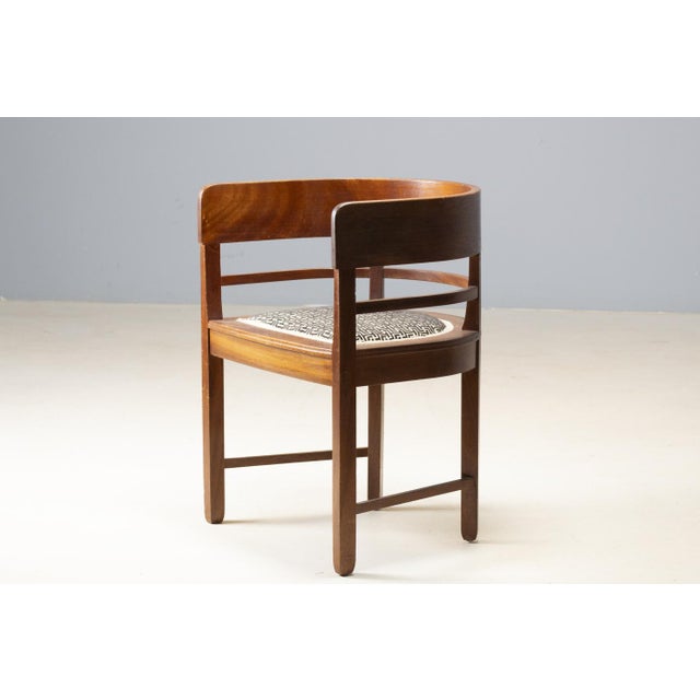 Brown Central European Armchair with Inlaid Backrest, 1890s For Sale - Image 8 of 11