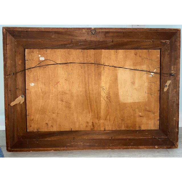 1960s Vintage V. Canevari Large Surrealist Oil Painting For Sale - Image 11 of 12