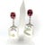 Traditional Diamond Rubellite Tourmaline Pearl Earrings 18k Gold 6.25 TCW Certified For Sale - Image 3 of 12