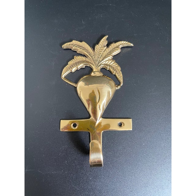 Vintage Solid Brass Radish Garden Plant Wall Hook For Sale - Image 10 of 10