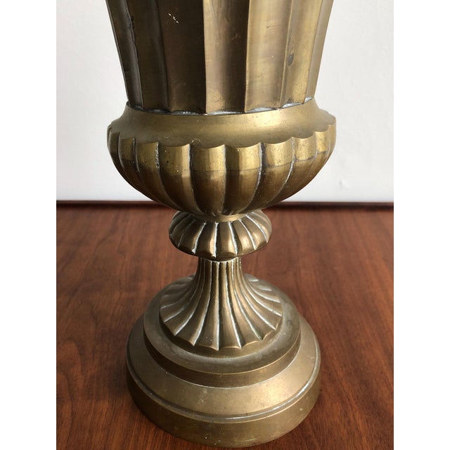 Hollywood Regency Style Brass Urn Vase Planter Chairish