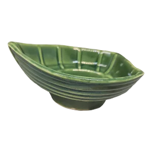 Vintage Cardinal Shrimp Boat Green 1950’s MCM Ceramic Bowl