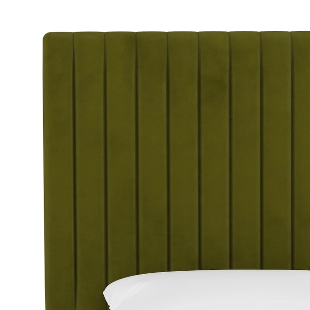 Spritely Home Margaux Headboard in Apple Green Classic Velvet, Full For Sale - Image 4 of 6