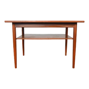 Danish Modern Teak Side Table With Lower Rack