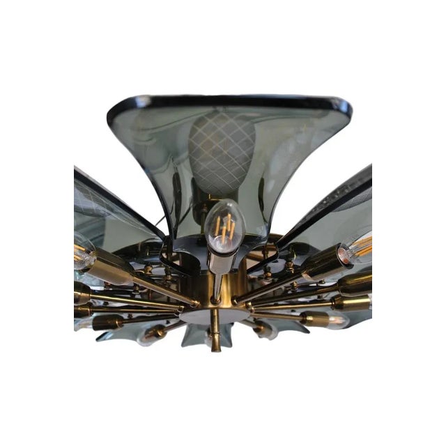 Dahlia Chandelier by Max Ingrand for Fontana Arte, Italy, 1950s For Sale - Image 5 of 13