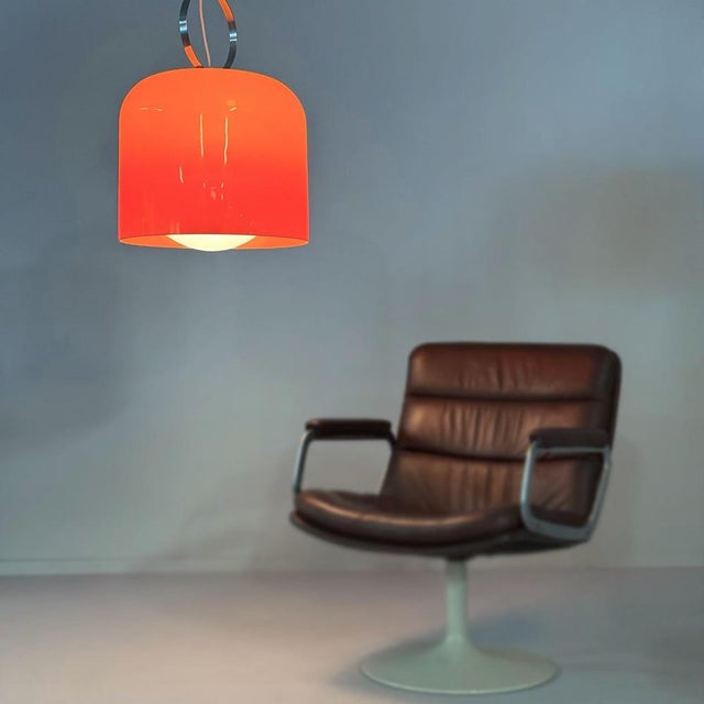 Orange Alvise Pendant Lamp by Luigi Massoni for Guzzini, Italy, 1970s For Sale - Image 3 of 8