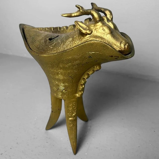 Jue Style Gilt Incense Burner, Japan, 1960s For Sale - Image 9 of 12