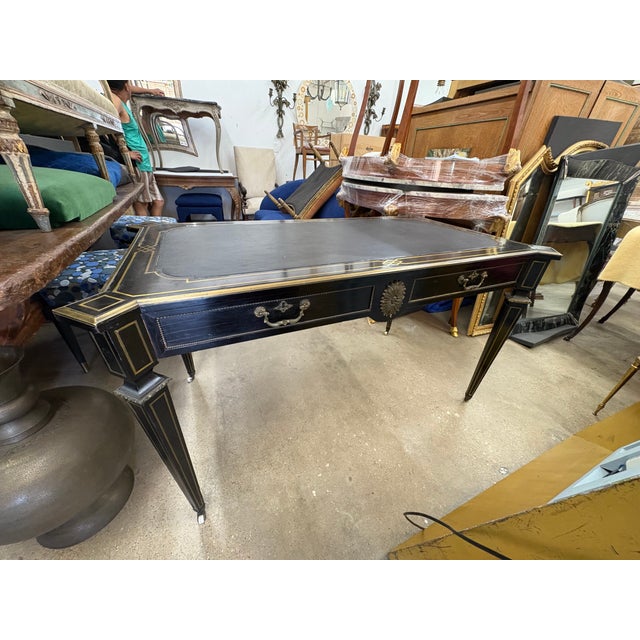 Black 19th Century English Regency Ebonized Desk For Sale - Image 8 of 17
