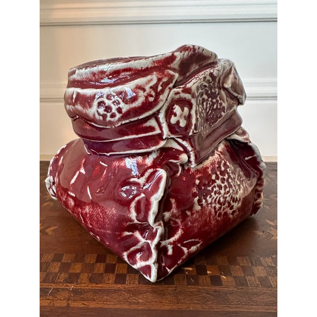 Vintage 1970’s Signed Oxblood Brown Ceramic Vase/Vessel For Sale - Image 15 of 15