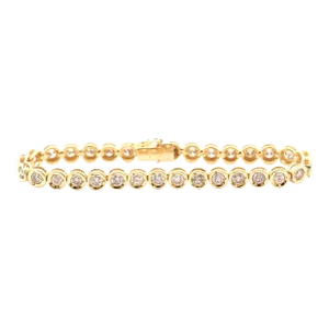 5 Carat Tw Diamond Bezel Set Tennis Bracelet in 18k Yellow Gold