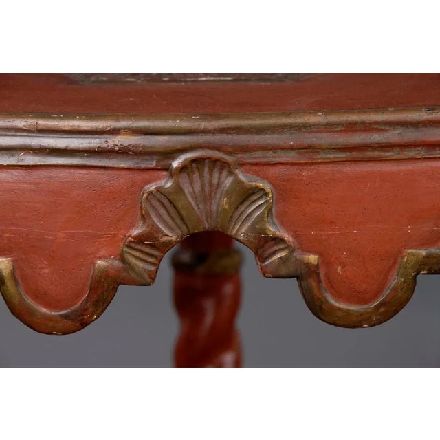 Red French Red Lacquer Corner Table For Sale - Image 8 of 10