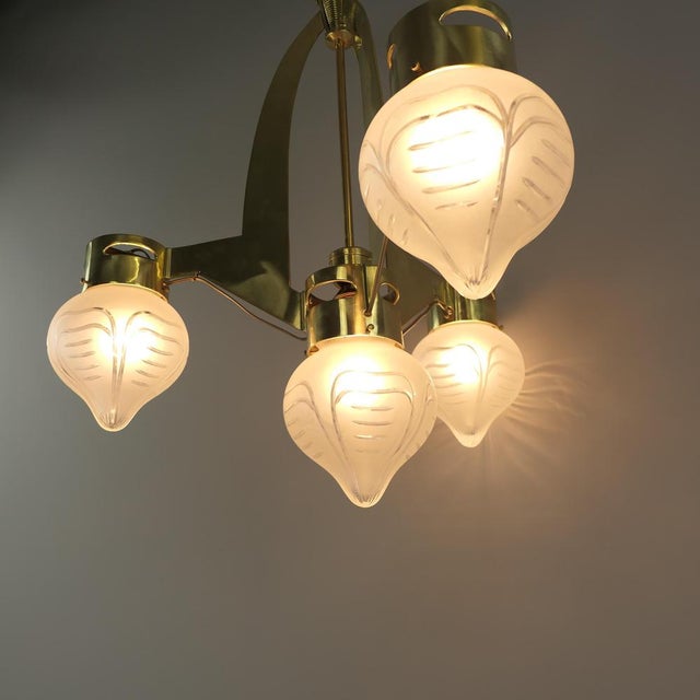 Chandelier from Wiener Werkstätte, 1920s For Sale - Image 6 of 15