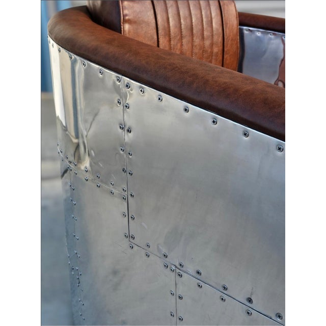 Aviator Leather Lounge Chairs-a Pair For Sale - Image 17 of 18