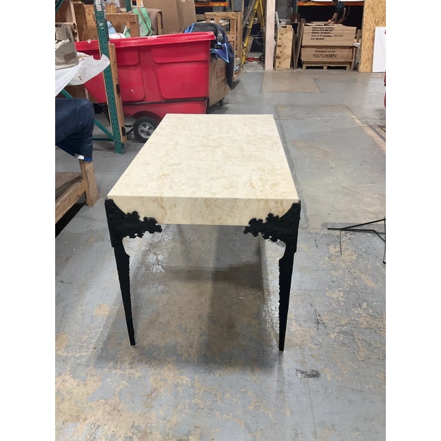 Never Used - Acanthus Minor Desk by Fisher Weisman - Sculptural, hand-cast, solid bronze legs with Acanthus leaf designs...