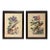 Pair of Vintage Chinoiserie Pheasant & Floral Botanical Prints in Black & Gold Frames For Sale