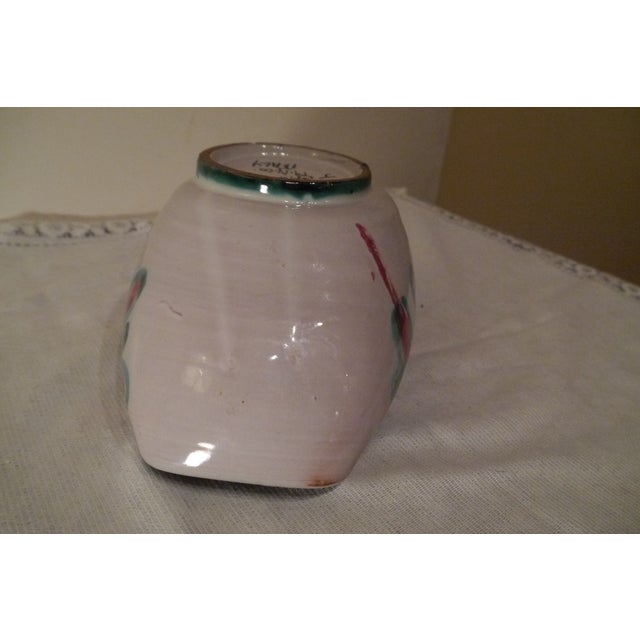 Vintage Mid 20th Century Rolled Bowl / Vase Tito Corti T.C. Italy Art Pottery Flowers For Sale - Image 12 of 12